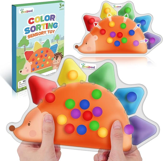 Color Sorting Sensory Toys for Toddlers : Fine Motor Skill Games Learning Toy for Toddlers, Color Matching Preschool Activities Educational Calm Down Montessori Toys for Kids Boy Girl Gifts Ages 3+
