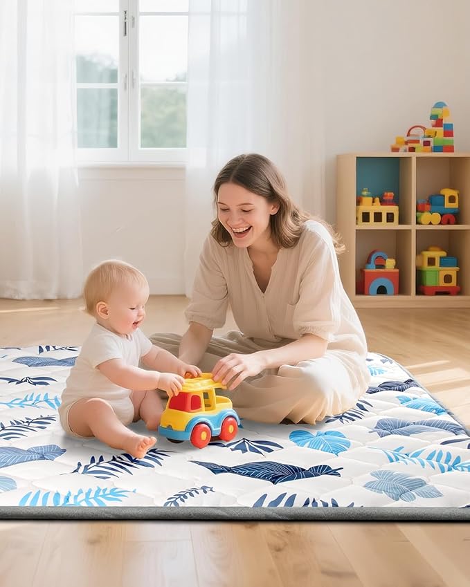 Baby Play Mat, Non-Slip Baby Mat for Floor, Soft Thicker Playpen Mat, Portable Playmat, Crawling Mat for Babies, Toddlers & Infants to Play and Learn（ 50"x50"）