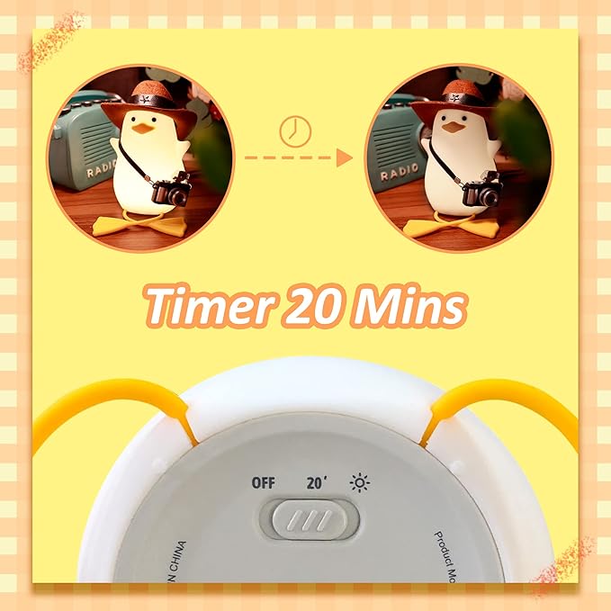 Duck Night Light for Kids, Cute Benson Ducks Gifts, Squishy Touch Silicone Animal Nursery Bedside Lamp Goose Gifts, Dimmer & Rechargeable, Birthday Gifts for Boys Girls Women Teens(Cowboy Duck)