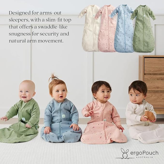 ergoPouch Jersey Sleeping Bag 3.5 TOG – Arms-Out Baby Sleep Sack, Ideal Transition from Swaddling, Slim Fit Keeps Baby Secure & Comfortable, Soft Breathable Fabric (8-24 Months, Dragonflies)
