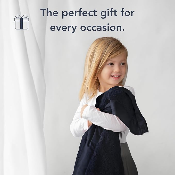 Little Giraffe Chenille Baby Blanket – 29x35” Soft Chenille with Satin Trim, Midnight - Ultra-Soft, Gentle & Safe, Lightweight & Breathable - Ideal for Newborns & Toddlers