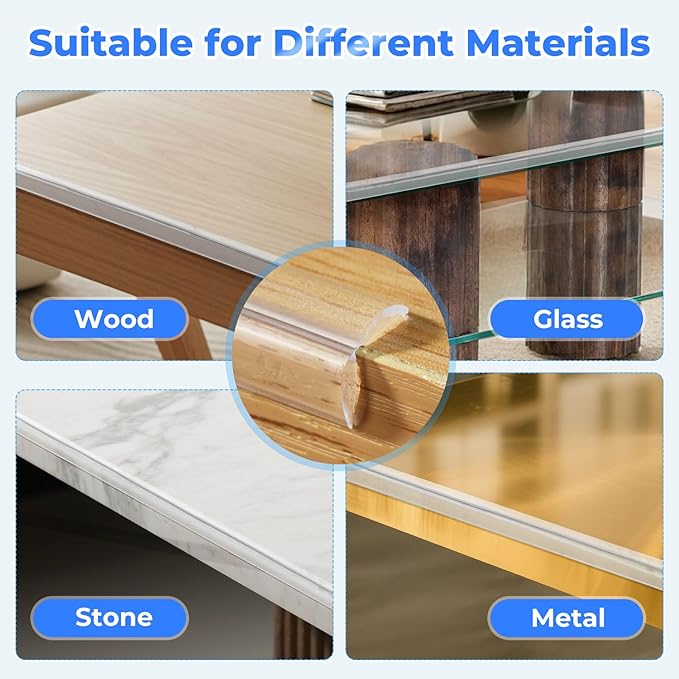 Edge Corner Protector Baby Proofing, Clear Soft Corner Protectors Baby Proof, Furniture Corner Guard & Edge Safety, Edge Protector for Table and Fireplace(19.6ft L*0.78inch W*0.09inch H)