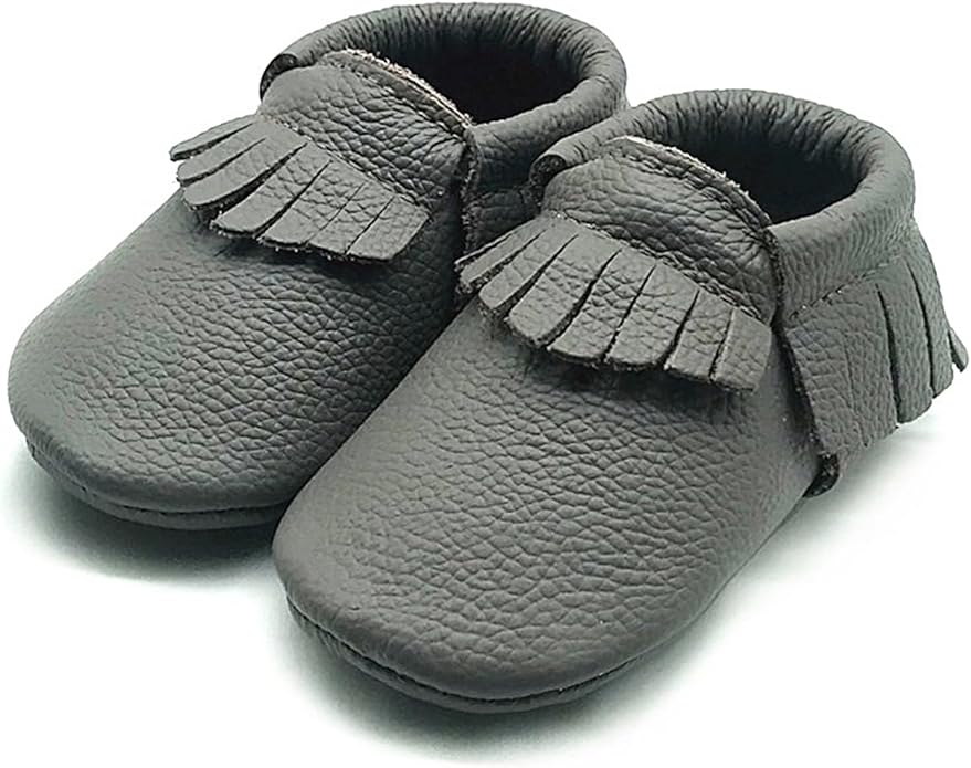 OWLOWLA Baby Moccasins Soft Sole Leather Baby Shoes Infant Toddler Pre-Walker Shoes Baby Boy Girl