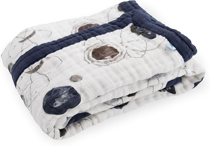 Little Unicorn Newborn Receiving Quilt | Ultra- Soft, Multi-Layered Muslin Fabric | Gift for Newborns & on-The-go (Planetary)