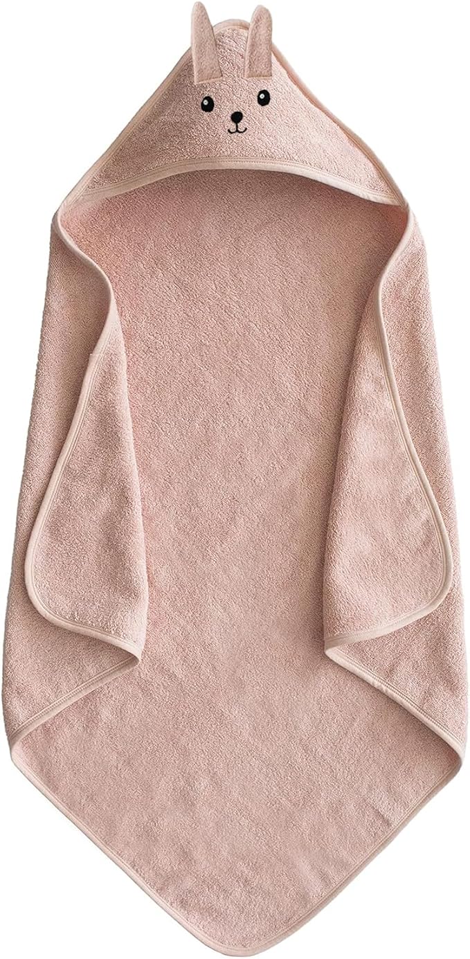 ROMASA Baby Bath Towel with Hooded Cute Design Ultra Soft Thick Cotton Bath Towel Shower Gift for Newborn,35X35 inches (Pink)