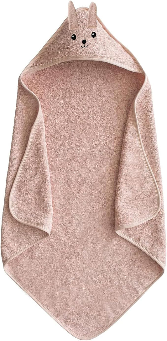 ROMASA Baby Bath Towel with Hooded Cute Design Ultra Soft Thick Cotton Bath Towel Shower Gift for Newborn,35X35 inches (Pink)