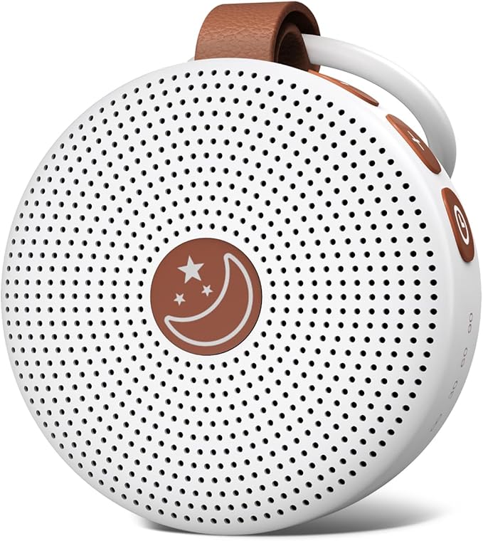 Mini Shushing Sound Machine Baby Portable White Noise Machine Brown Noise Machine with 30 Soothing Sounds for Kids Adults Auto-Off Timer 32 Volume Levels Battery Sleep Machine for Home Office Privacy