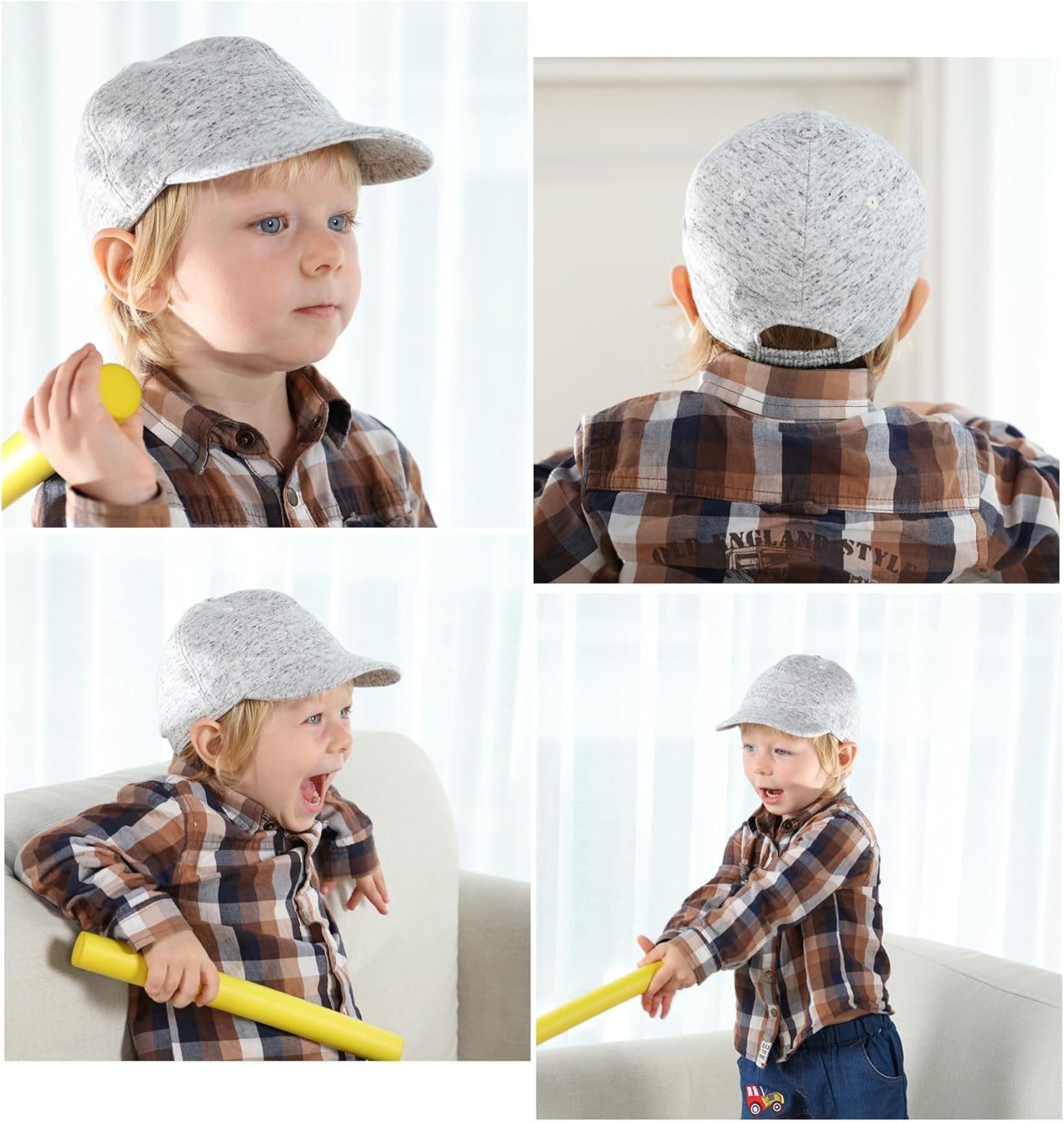 Keepersheep Baby Reversible Baseball Cap Infant Sun Hat, Cotton Knit Soft Brim for Infant Toddler, Summer Outdoor Unisex