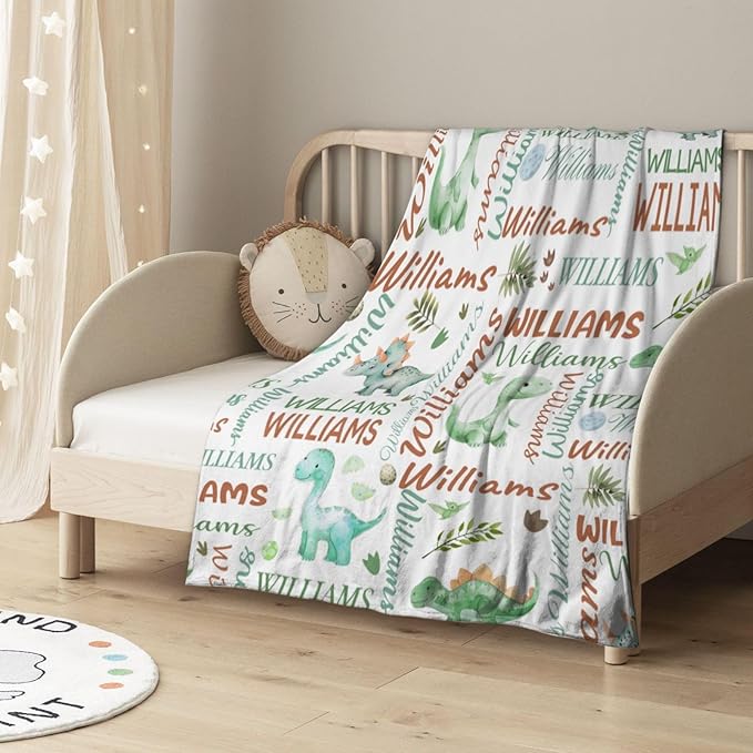 Personalized Baby Blanket - Custom Name Blanket for Girls & Boys, Super Soft Plush Fleece