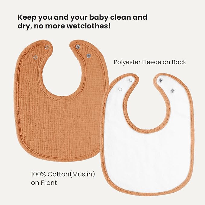 AMAWMW Muslin Baby Bibs for Unisex Boys Girls 6Pack Baby Bandana Drool Bibs Adjustable Newborn Bib for Drooling & Teething
