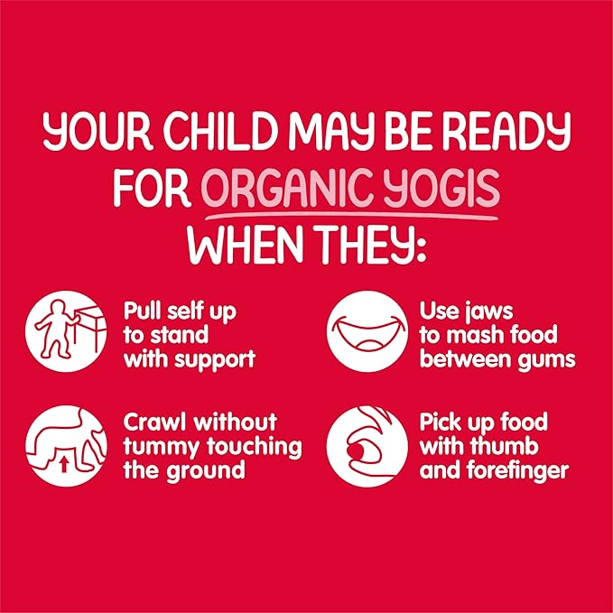 Happy Baby Organics Yogis Freeze-Dried Yogurt & Fruit Snack, Strawberry, 1 Ounce (Pack of 8) packaging may vary