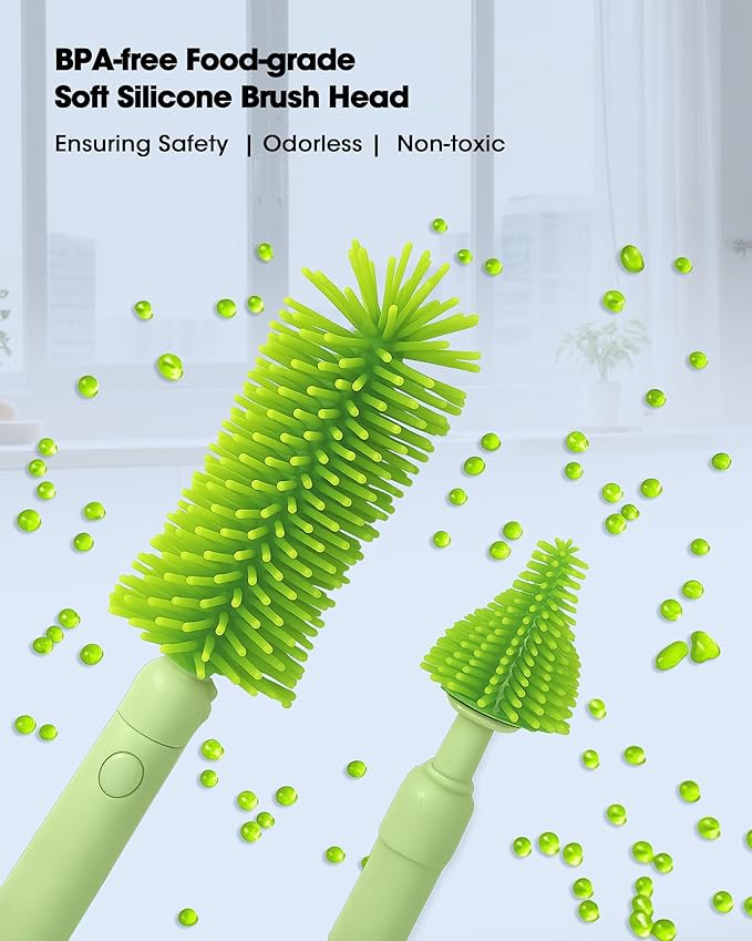 Travel Baby Bottle Cleaning Kit, Including Pacifier Cleaner and Straw Brush, Detachable Head for Easy Cleaning, Baby Travel Essential