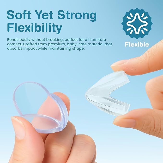 Corner Protector for Baby, Pack of 20 Clear & Transparent Edge Guards for Baby Proofing, Safety Furniture Corner Protectors for Furniture to Prevent Injuries (10 L Shaped & 10 Ball Shaped)
