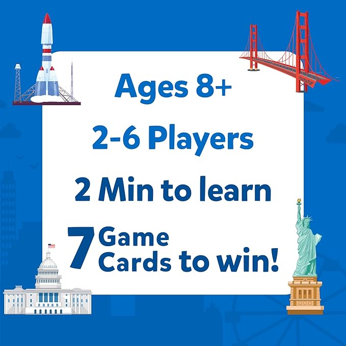 Skillmatics Guess in 10 American Cities, Perfect for Boys, Girls, Kids, and Families Who Love Card Games, Educational Toys & Games, Gifts for Ages 8, 9, 10 and Up
