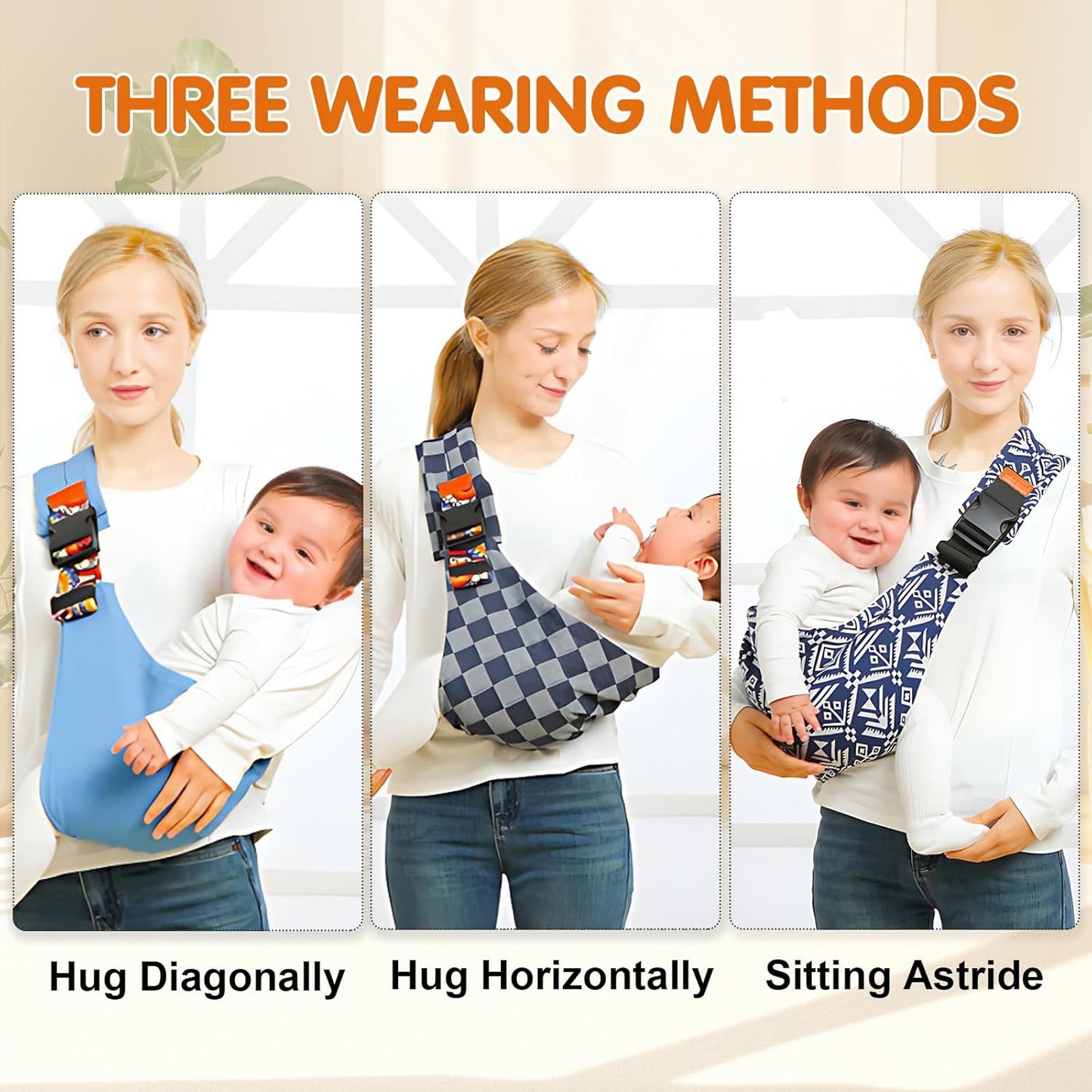 Baby Sling Carrier,Toddler Carrier,Upgraded 2025 Baby Sling with 4 Adjustable Straps(10-30lbs),Lightweight,Portable and One Size Fits All(Flag)