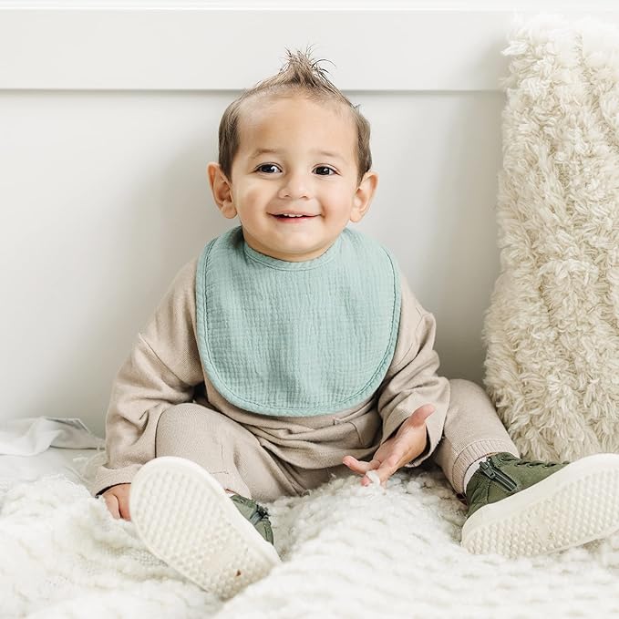 Konssy Muslin Baby Bibs 8 Pack Baby Bandana Drool Bibs Cotton for Unisex Boys and Girls, Soft Absorbent Set for Teething and Drooling