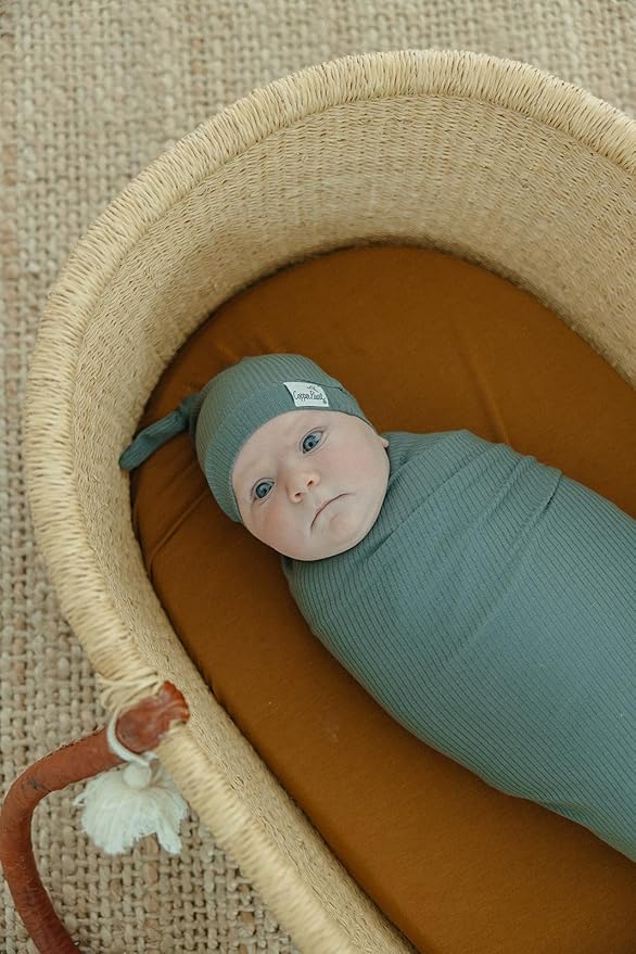 Copper Pearl Baby Swaddle Blanket - Premium Knit Baby Blanket, Large Soft Stretchy Receiving Blankets for Baby Boy and Girl, Swaddles for Newborn, Infant, and Toddler (Moss)