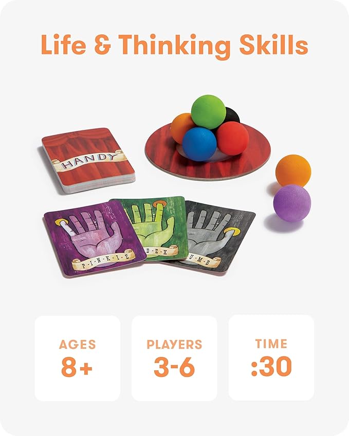 SimplyFun Handy - Family Game for Kids and Adults Ages 8+ - Fine Motor Skills Game with Soft Balls and Cards - Classroom, Party, or Family Game Night Fun