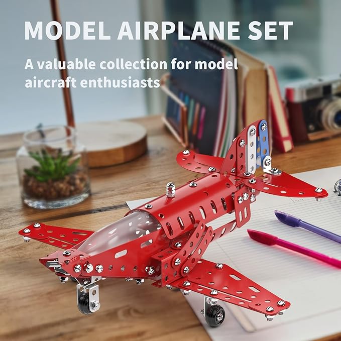 Lucky Doug STEM Building Projects Model Airplane Set - Building Toys for Kids Ages 8-12, Assembly Science Kit for Boys 7 8 9 10 11 Years Old