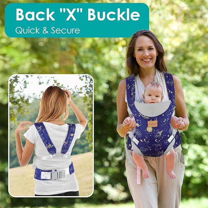 Baby Carrier, Ergonomic Adjustable Toddler Carriers for 7-33 Lbs, Cozy Lightweight Infant Carrier with Neck Support, Baby Chest Carriers with Lumbar Support for Parents (3-36 Months)