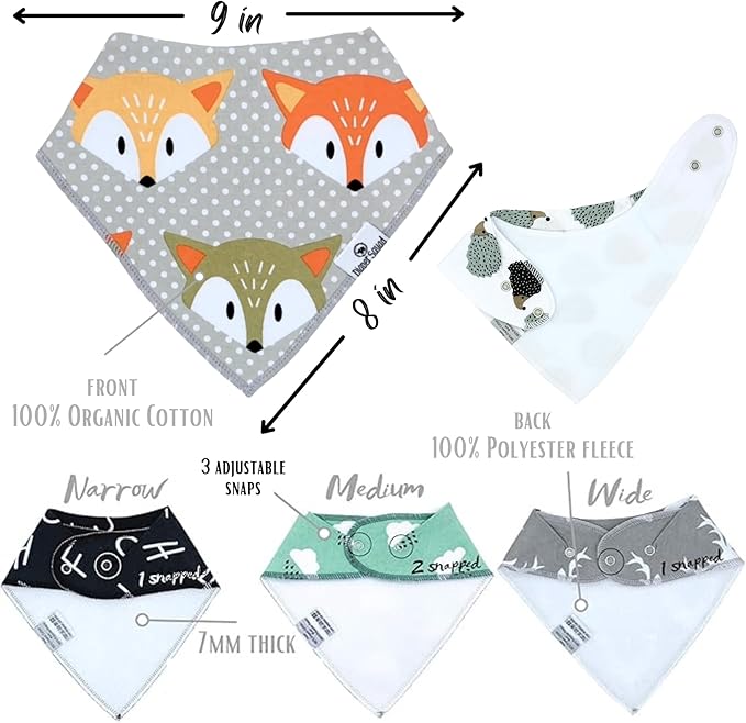 DiaperSquad's Baby Bibs for Drooling and Teething, Bibs for Boys, Baby Girl - Solid Cotton Baby Drool Bibs