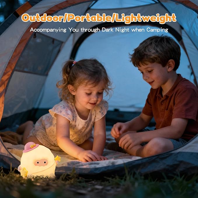 Baby Night Light, Touch Control Rechargeable Nursery Lamp with Dimmable Soft Light, Portable 3 Brightness Level and 7 Colors LED Nightlight for Kids Room, Breastfeeding, Sleep