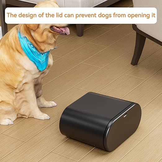 Yieach Black Slim Bathroom Trash Can With Lid 3.17 Gallon,Skinny Small Kitchen Garbage Can and Pet/Dog Proof Trashcans for Office,RV,Bedroom and Dorm,12L Plastic Covered Trash Can and Wastebasket,2PCS