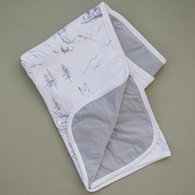 Pobibaby Premium 3-Layer Baby and Toddler Blanket – Ultra-Soft Cotton Blend, Breathable Baby Blankets for Boys & Girls, 50''x50'' Soft Blanket, Neutral Design (Explore Monochrome)