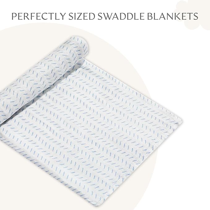 Muslin Baby Swaddle - Breathable Receiving Blankets for Newborn Baby, 70% Viscose derived from Bamboo, 30% Spandex, Imported