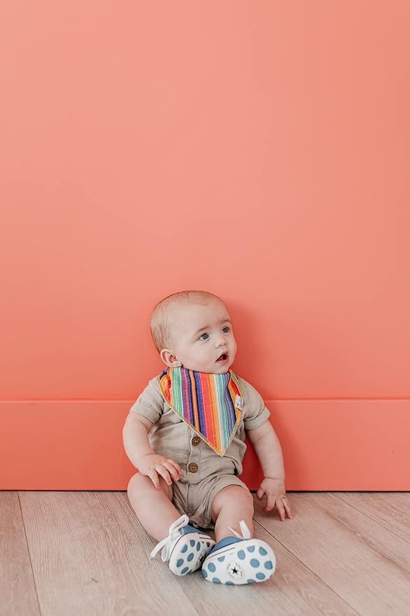 Copper Pearl 4 Pack Soft Cotton Baby Bibs for Drooling and Teething, Absorbent Drool Bibs for Baby Girl and Boy, Adjustable to Fit Newborns to Toddlers, Tons of Styles (Westyn)