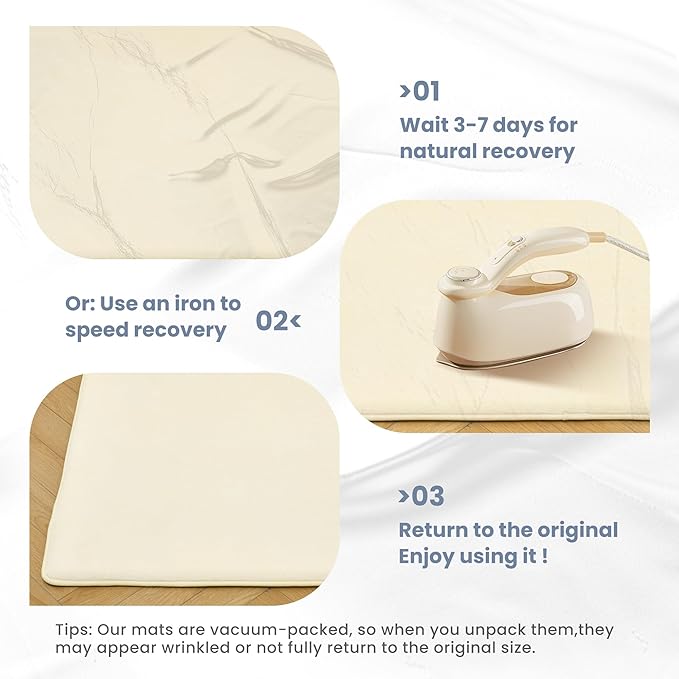 ACOMOPACK 1.3" Thick Baby Play Mat for Floor 50x50"-Memory Foam Water-Repellent Playpen Mat for Tummy Time,Non-Slip Soft Velvet Nursery Rug for Kids,Toddlers,Infants Crawling（Beige）