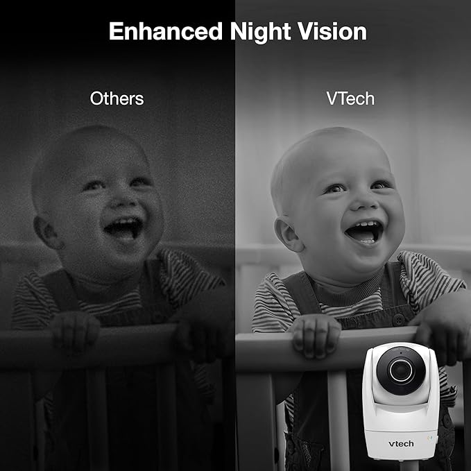 VTech Upgraded Smart WiFi Baby Monitor, 1080p FHD Camera and 5" HD IPS Display, Free App with Motion Video, Sound/Motion Detection and Notifications, Fully Remote Pan-Tilt-Zoom: VM901