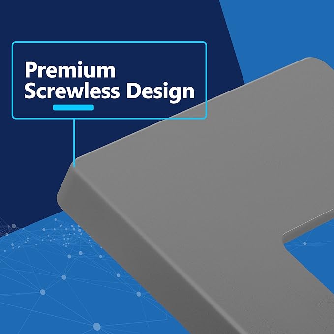 LIDER Matte Finish Decorator Switch Cover, Screwless Wall Plate, Mid-Size 1-Gang 4.88" x 3.11", Unbreakable Polycarbonate Thermoplastic, UL Listed, LSWP-31M-GY, Gray