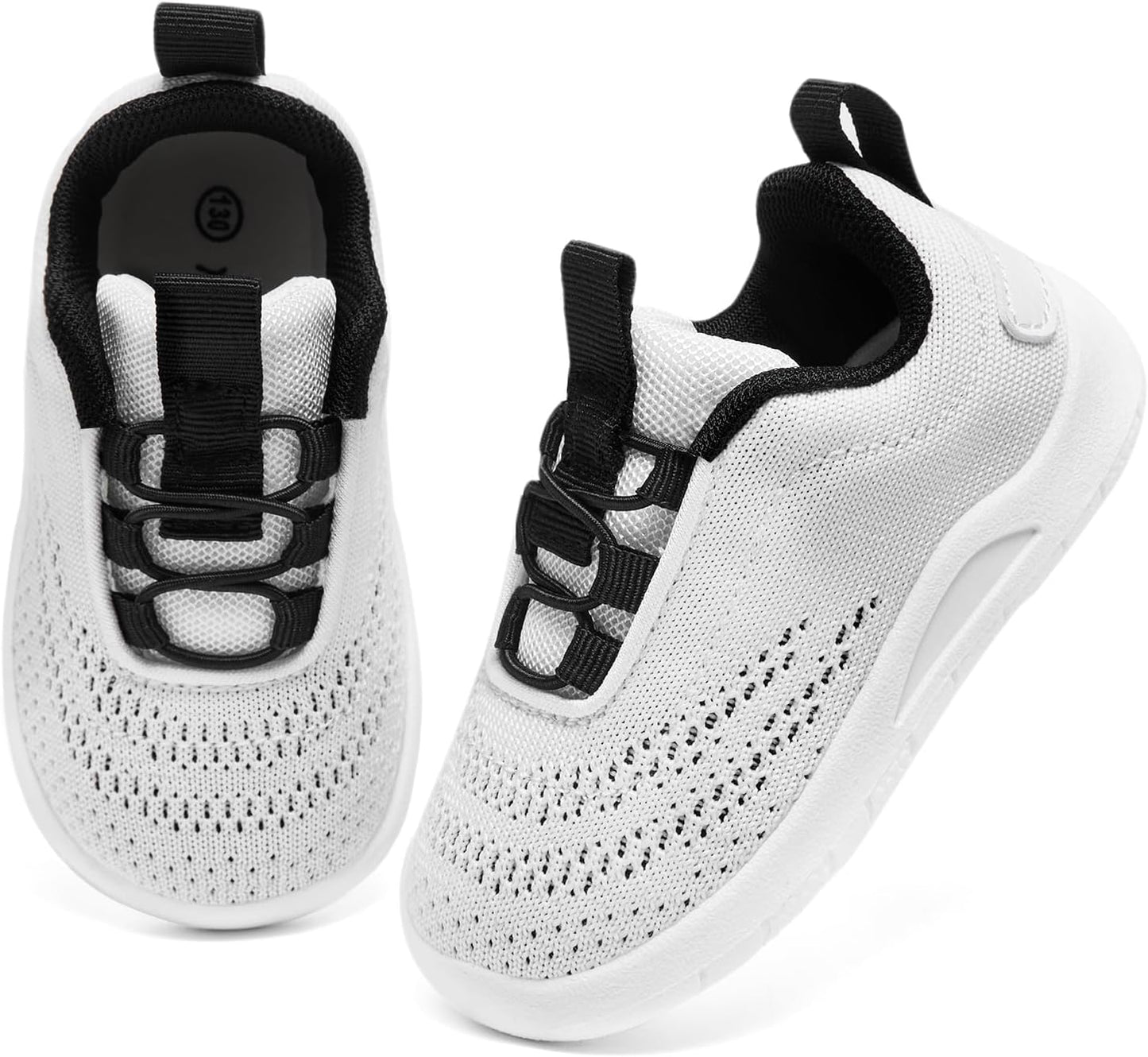 MORENDL Toddler Slip On Sneakers Baby Walking Shoes Non-Slip Breathable Unisex Pink Mesh Lace-Up Athletic Sneakers Infant Running Shoes