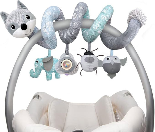 Car Seat Toys for Babies 0-6 Months Boys Girls Newborn Toys Stroller Toy, Carseat Toys Hanging Baby Infant Toy 0-3 Months for Carseat Stroller Crib with Music Rattle, Baby Gift for 0 3 6 9 12 Months