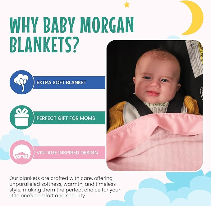 Blankets - Thermal Waffle Warm Baby Blanket for Crib - Soft and Cozy Baby Crib Blanket for Nursery, Stroller, or Naptime Comfort - Ideal Shower Gift - Pink, Nylon Trim (36" x 50")