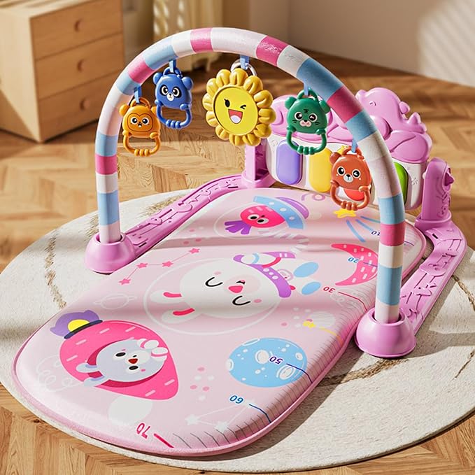 Baby Play Mat Baby Gym,Play Piano Tummy Time Baby Activity Mat, Music and Lights Boy & Girl for Newborn 0 to 3 6 9 12 Months