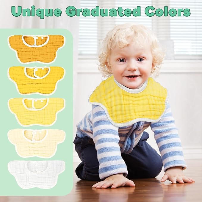 Baby Bibs Muslin Bibs for Baby Girl Boy for Drooling and Teething 10 Pack