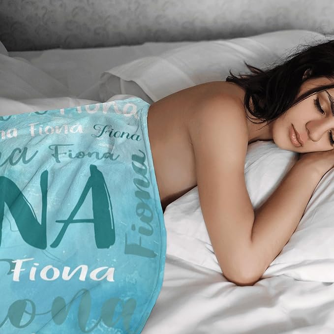 Personalized Custom Baby Blanket with Name for Girls Boys Kids Customized Flannel Blanket for Bed Nursery Room Baby Stroller