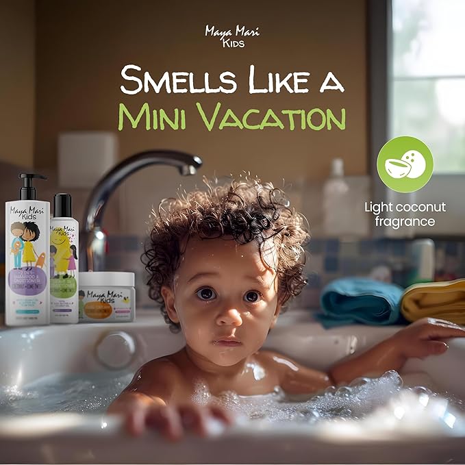 Kids Curly Hair Gift Set | 2-in-1 Kids Shampoo & Conditioner, Curl Cream, & Leave-In Conditioner | Shea Butter, Tear-Free, Frizz Control, & Sulfate-Free, 32 Fl Oz