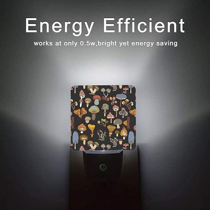 Mushroom Night Light,Night Lights 0.5W Sleep Friendly for Boys Girls Led Night Light Dusk to Dawn Sensor Nightlight for Stairway/Hallway/Kitchen