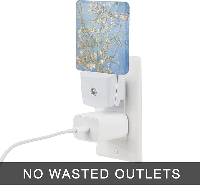 Blossoming Almond Tree Night Light,Night Lights Plug into Wall for Boys Girls, Led Lamp for Stairway/Hallway/Bedroom 0.5W Nightlight Sleep Friendly