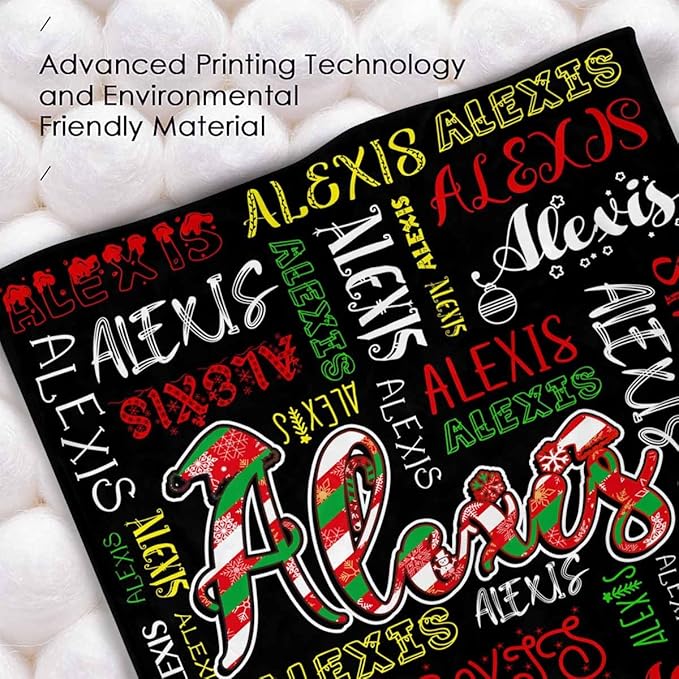 M YESCUSTOM Custom Name Blankets for Boys Girls, Personalized Baby Blankets for Kids Adult Toddler Customized Soft Throw Blanket Birthday Christmas Valentines Day Black Red