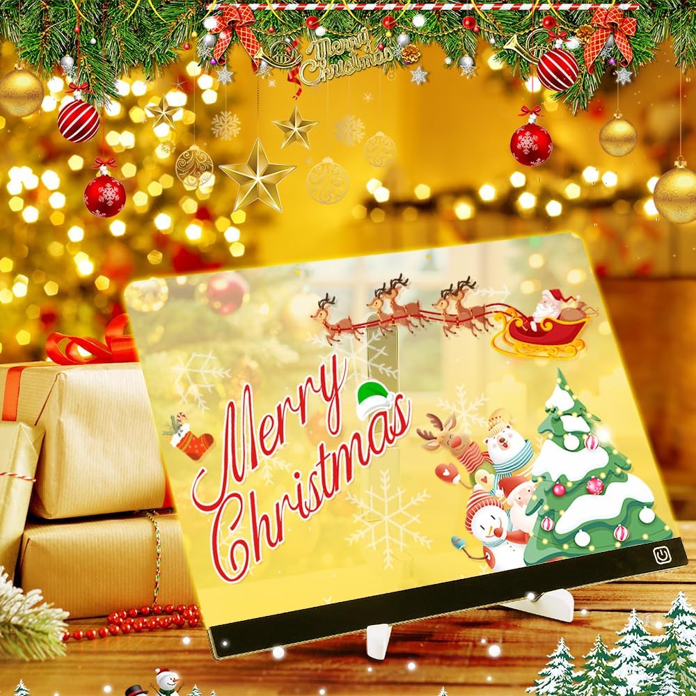 LED Note Board with Colors, Lighted Acrylic Dry Erase Board, Acrylic Message Board, Illuminated Acrylic Sticky Note Board with Colors Notepad with Adjustable Stand and 7 Pens (13.7 X 10”)