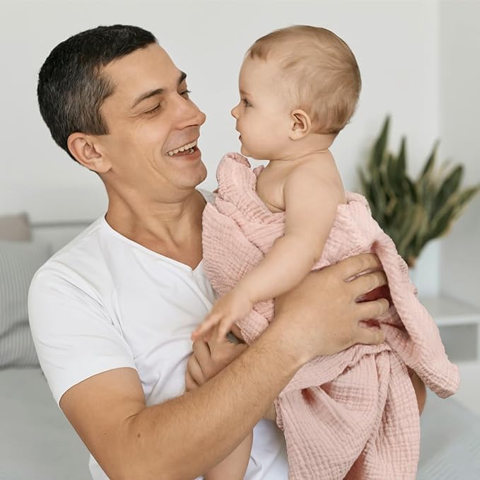 lulumoon Muslin Swaddle Blankets for Baby: Lightweight & Breathable Receiving Blankets for Hospital - Neutral Registry Gift for Newborn 3pack (Chestnut)