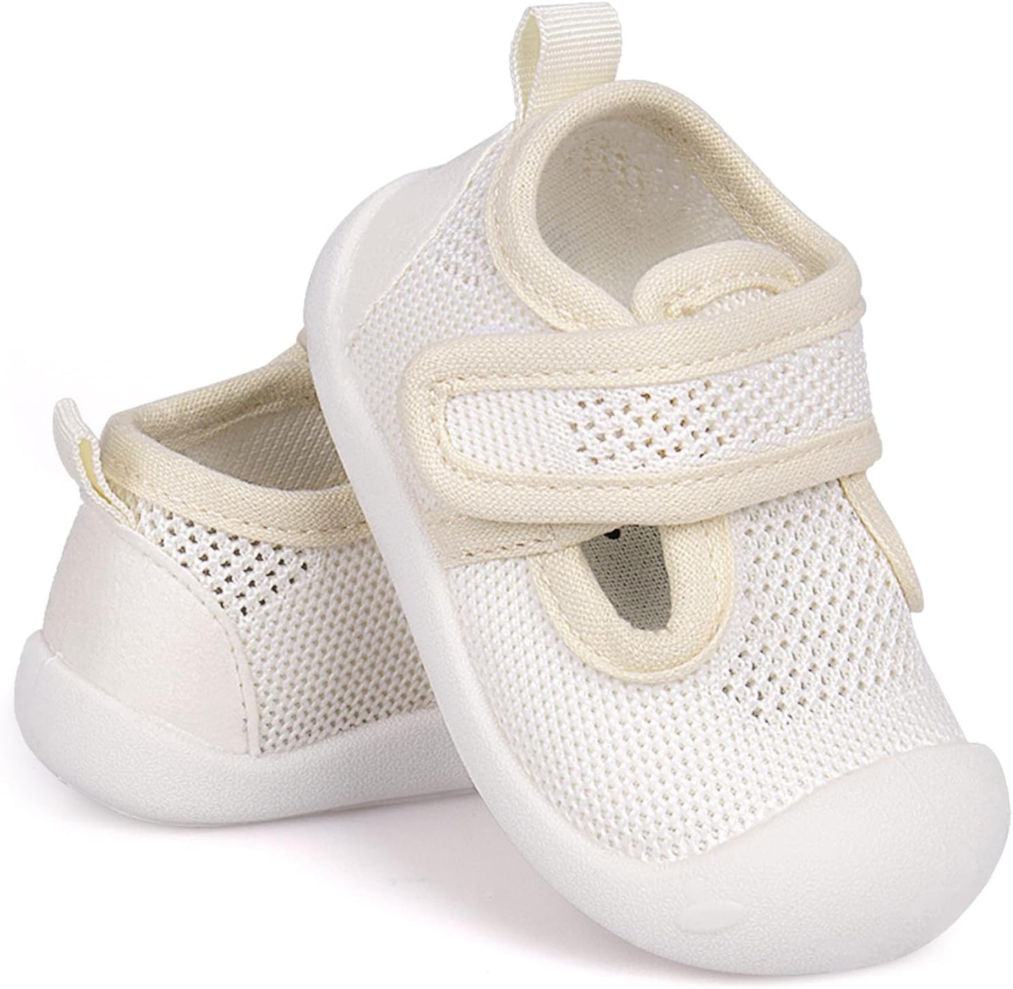 Baby First-Walking Shoes 1-4 Years Kid Shoes Trainers Toddler Infant Boys Girls Soft Sole Non Slip Cotton Canvas Mesh Breathable Lightweight TPR Material Slip-on Sneakers Outdoor