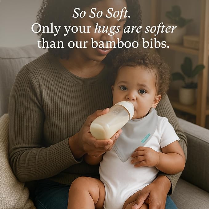 PurComfy SuperSoft Baby Bibs, Premium Bamboo Bandana Drool Bibs for Infant Boys & Girls, Adjustable Snap Bibs, 6-Pack