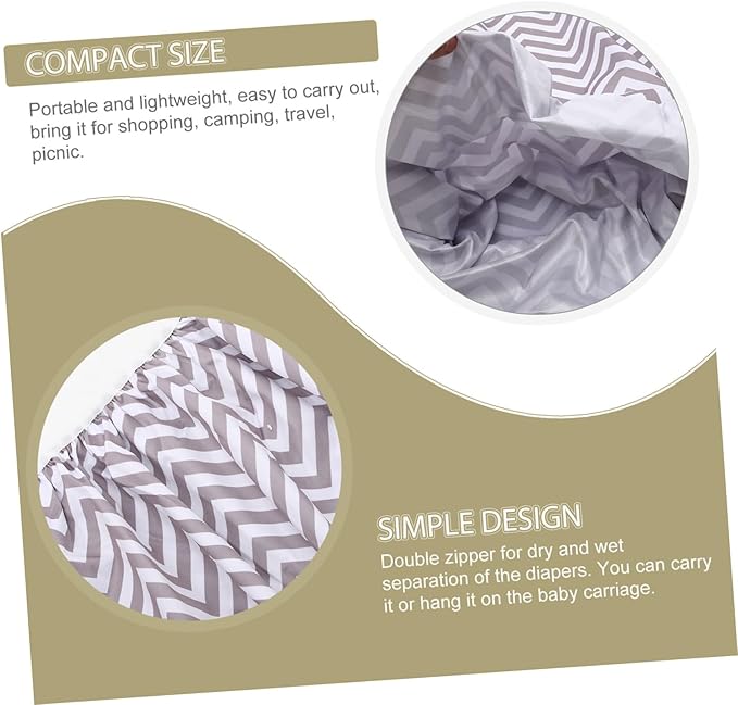 Milisten Reusable Diaper Pail Wet Bag for Cloth Diapers Elastic Edges Portable Storage Solution for Nursery or Travel