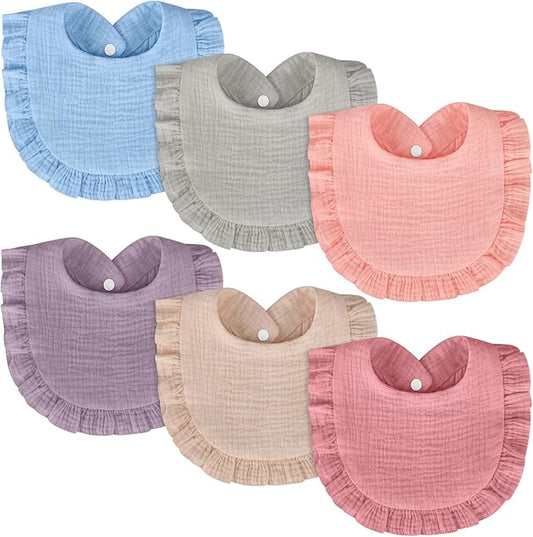 Accmor Muslin Baby Drool Bibs 6 Pack Baby Bandana Drool Bibs Soft Cotton Baby Bandana Bibs for Teething Drooling