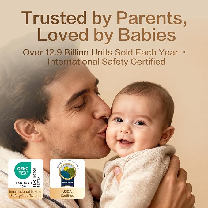 Winner 100% Cotton Dry Wipes, USDA Certified Baby Wipes, Soft & Gentle, Hypoallergenic & Unscented for Baby Sensitive Skin, Use Wet/Dry for Diaper Changes, Meals & Cleanup, 600 Count, Pack of 6